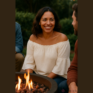 MELISSA Paige White Eyelet 3/4 Bell Sleeve Ruffle Collar Boho Tunic Top Blouse